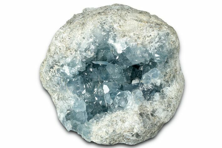 Crystal Filled Celestine (Celestite) Geode Section - Madagascar #330416